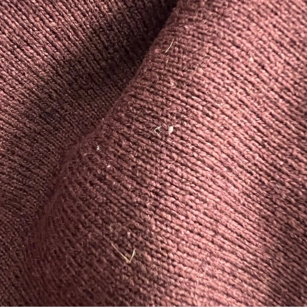 J.Crew Authentic Fleece Mens Large Burgundy Heather Quarter Zip Pullover Sweater